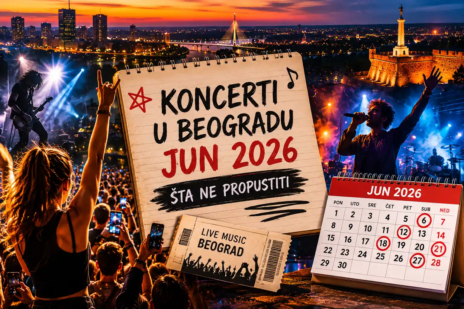Koncerti u Beogradu jun 2026: šta ne propustiti